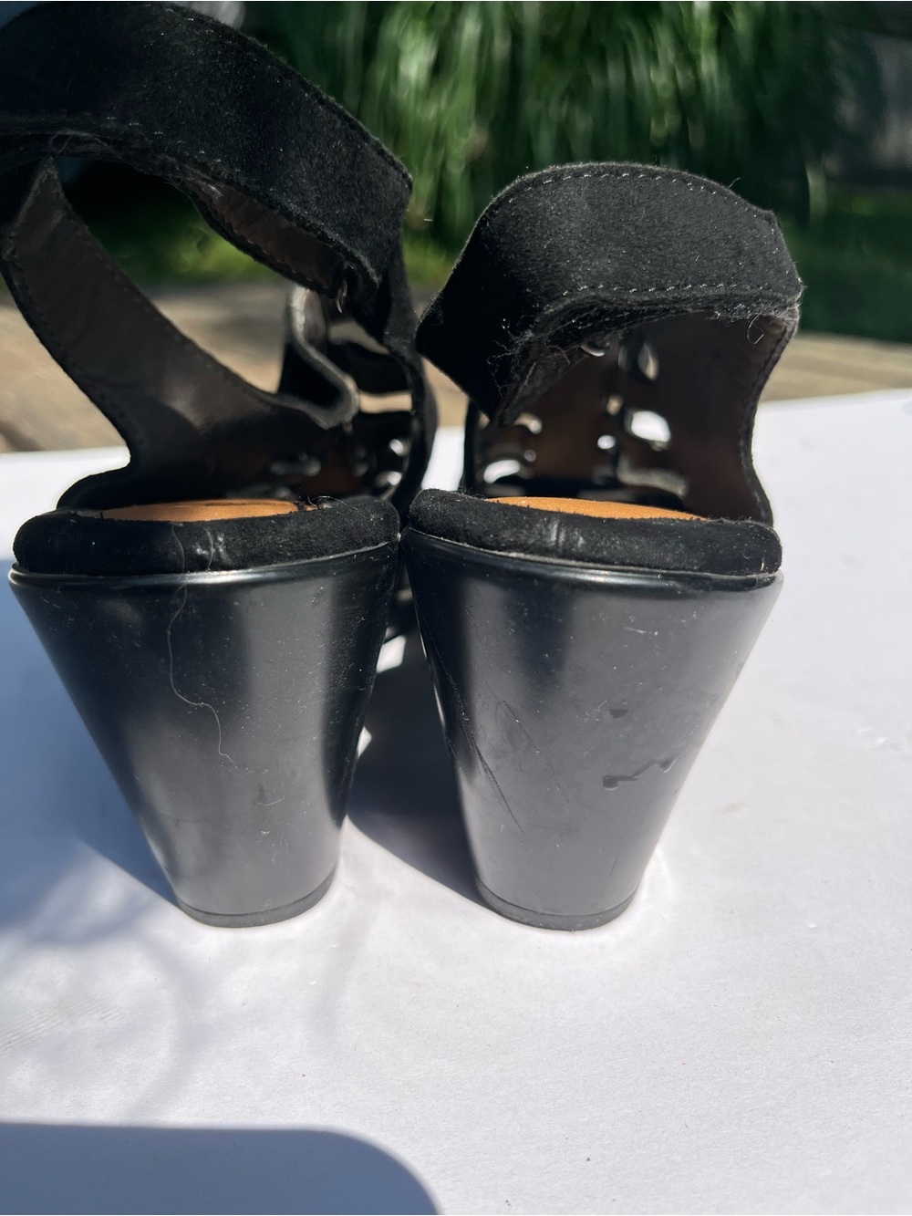 Euro soft by Sofft Vesta Women's Size 9.5 M Black Suede Slingback Sandals Heels - Picture 5 of 14